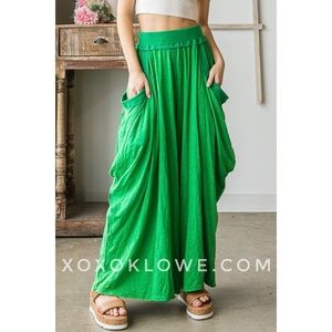 Oli & Hali Kelly Green Summer Slumbers Slouchy Loose Fit Pants